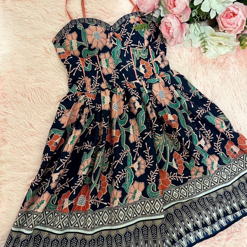 Band of Gypsies Boho Fit & Flare Mini Dress Floral